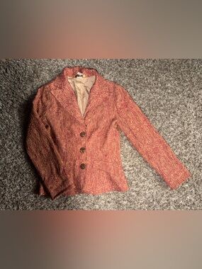 Mystic Paisley Coral-Red Tailored Blazer